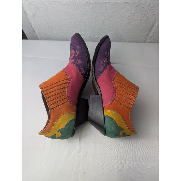 Circle S Corral Rainbow Multi Color Cowgirl Western Low Boots sz 7.5 - Picture 5 of 8